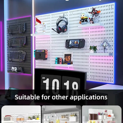 CARLA HOME Pegboard Wall Organizer Kit with 6 Modular Pegboards & 21 Accessories for Kitchen Office Gaming & Craft