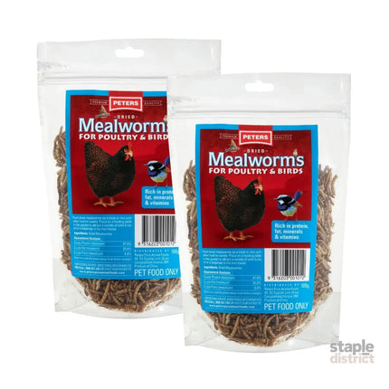 Peters Dried Mealworms For Poultry & Birds 100g x2-2050056870038736896