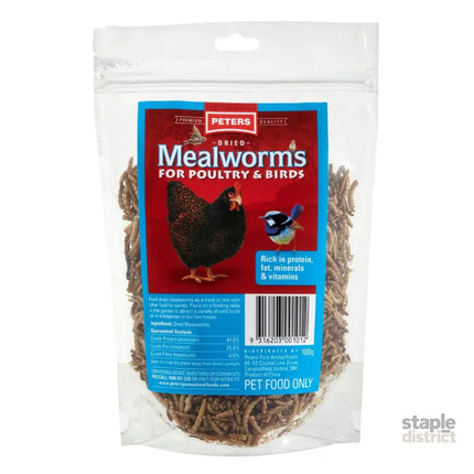 Peters Dried Mealworms For Poultry & Birds 100g x3-2050056870185537537