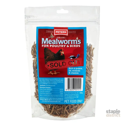 Peters Dried Mealworms For Poultry & Birds 100g x3-2050056870185537537