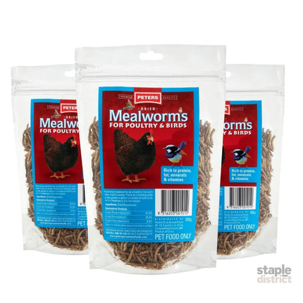Peters Dried Mealworms For Poultry & Birds 100g x3-2050056870185537536