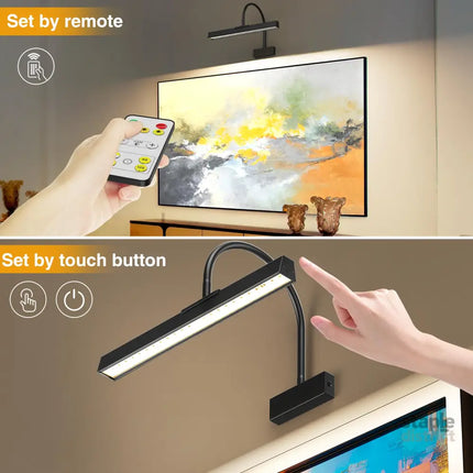 Picture Frame Light with Remote Wireless 16 Inch Black Art Light Battery Operated Picture Light with 3 CCT Dimmable and