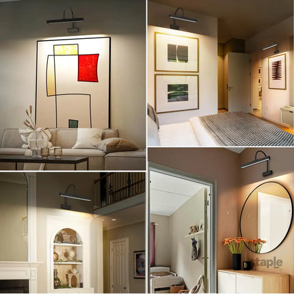 Picture Frame Light with Remote Wireless 16 Inch Black Art Light Battery Operated Picture Light with 3 CCT Dimmable and