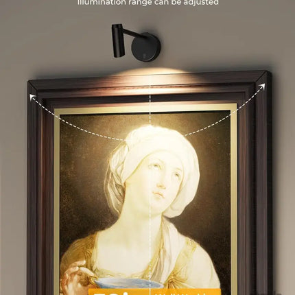Picture Light for Wall Battery Operated Art Light for Paintings CCT Dimmable Recharging Gallery Battery Wall Light with