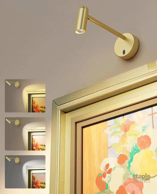 Picture Light for Wall Battery Operated Art Light for Paintings CCT Dimmable Recharging Gallery Battery Wall Light with