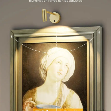 Picture Light for Wall Battery Operated Art Light for Paintings CCT Dimmable Recharging Gallery Battery Wall Light with