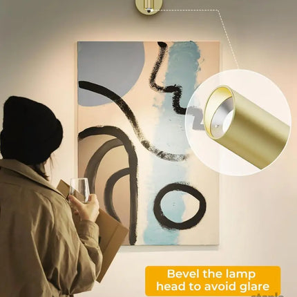 Picture Light for Wall Battery Operated Art Light for Paintings CCT Dimmable Recharging Gallery Battery Wall Light with