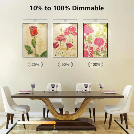 Picture Lights for Wall Plug in or Hardwired,3000K Warm White Dart Board Lights with Remote,13.5inches Silver LED Art
