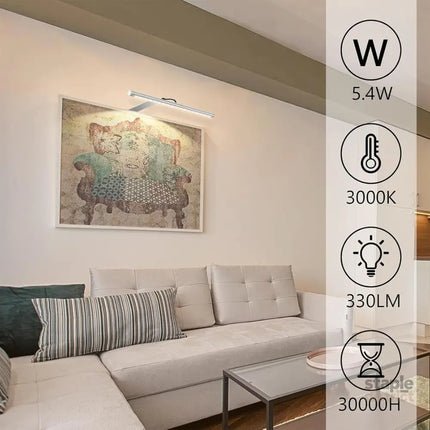 Picture Lights for Wall Plug in or Hardwired,3000K Warm White Dart Board Lights with Remote,13.5inches Silver LED Art