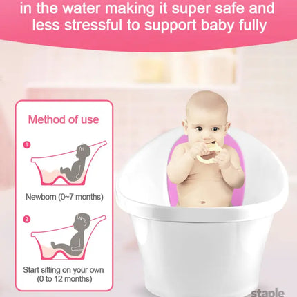 Pink Baby Bath With Backrest & Bum Bump Support-2006732771585822725
