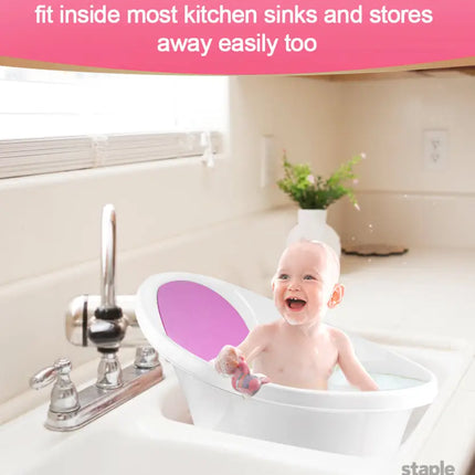 Pink Baby Bath With Backrest & Bum Bump Support-2006732771585822724