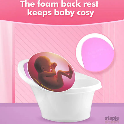 Pink Baby Bath With Backrest & Bum Bump Support-2006732771585822726