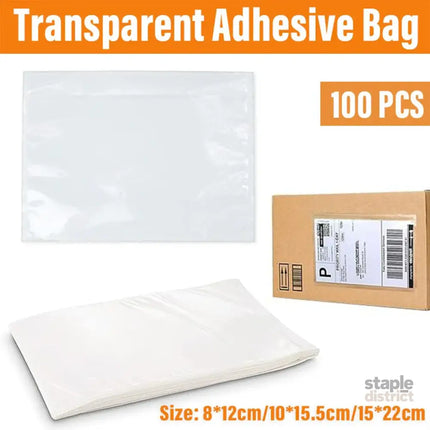 Plastic Bags 100PCS Transparent Zip Lock Clear Resealable Storage Packaging - 15x22cm - Commercial > Packaging >