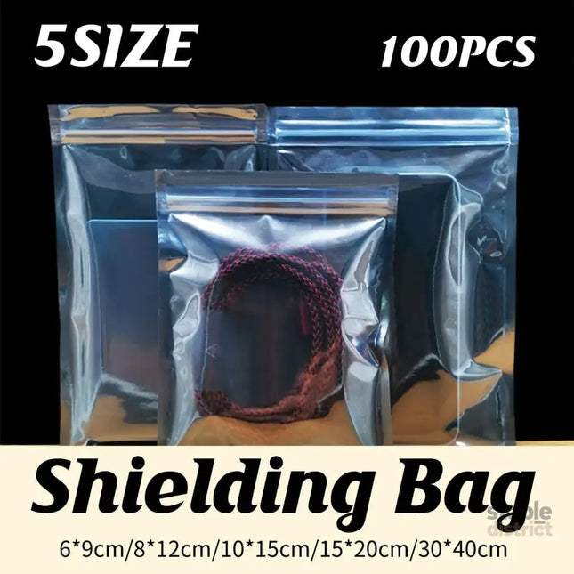 Plastic Self Sealing Bags 100PCS 5Sizes Anti Static Semi Transparent Resealable - 15x20cm - Commercial > Packaging >