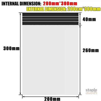 Poly Mailer Bags Mailing Satchel Plastic Courier Self Sealing Packing - 20*80cm *100 PCS - Commercial > Packaging >