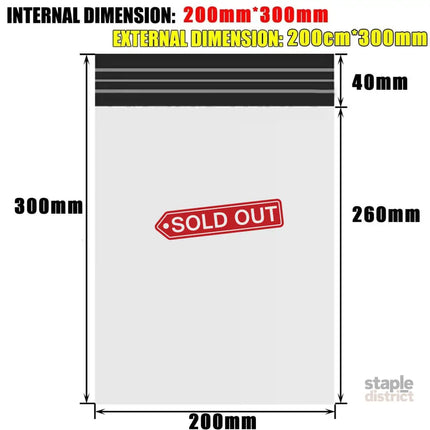 Poly Mailer Bags Mailing Satchel Plastic Courier Self Sealing Packing - 50*60cm *100 PCS - Commercial > Packaging >