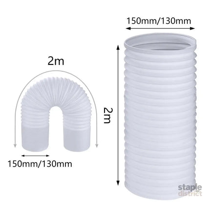 Portable Air Conditioner Exhaust Hose 13/15cm Extendable Vent Pipe PP Steel Wire - 2m x 13cm - Appliances > Air