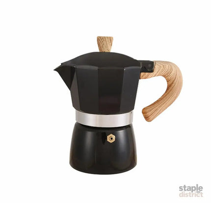 Portable Coffee Maker Wood Grain Handle Outdoor Manual Espresso Machine Camping - Beige-150ml - Appliances > Kitchen