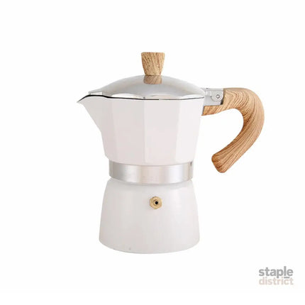 Portable Coffee Maker Wood Grain Handle Outdoor Manual Espresso Machine Camping - Beige-300ml - Appliances > Kitchen