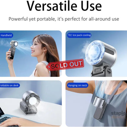 Portable Handheld Fan Rechargeable Battery Powered with High-Speed Turbo for Strong Wind & Rapid Cooling Aesthetic