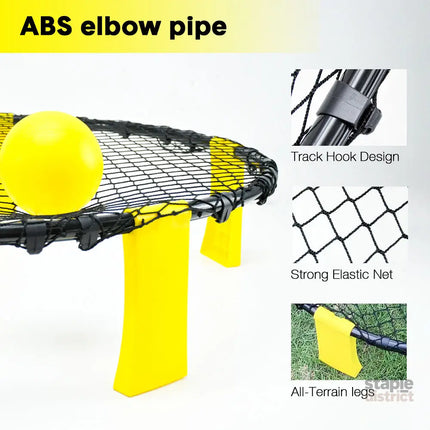 Portable Outdoor Spikeball Roundnet Game Set Team Beach Ball Game Bouncer Toy with Carrying Bag Net and 3 Balls Played