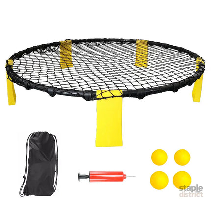 Portable Outdoor Spikeball Roundnet Game Set Team Beach Ball Game Bouncer Toy with Carrying Bag Net and 3 Balls Played