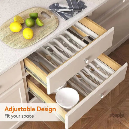 Portable Tableware Storage Box Telescopic Household Storage Tray Organizer - Baby & Kids > Kid’s Furniture > Toy Boxes
