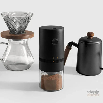 Portable USB C Rechargeable Coffee Grinder Mill Black - Appliances > Kitchen Appliances > Coffee Machines & Accessories