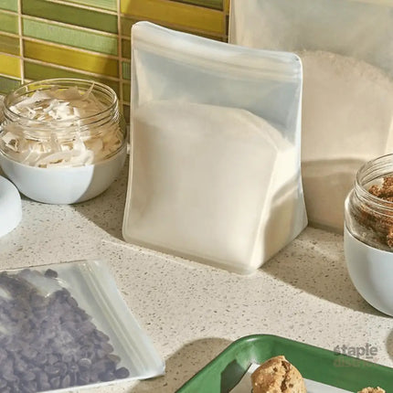 Porter Reusable Silicone Bag Stand Up 1.5l - Cream-2006733458814144514