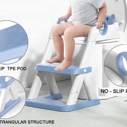 Potty Training Seat Ladder Kids Boys Girls Blue - Baby & Kids > Kid’s Furniture > Changing Tables