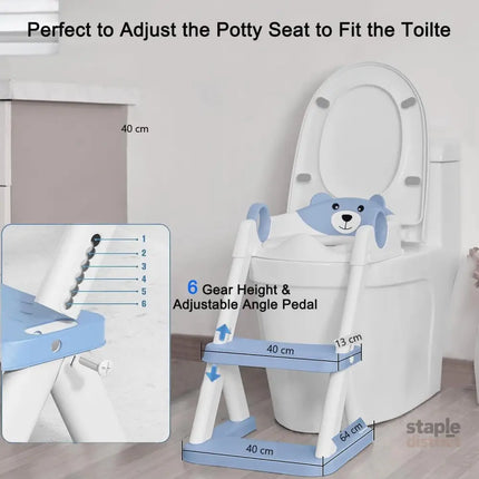 Potty Training Seat Ladder Kids Boys Girls Blue - Baby & Kids > Kid’s Furniture > Changing Tables