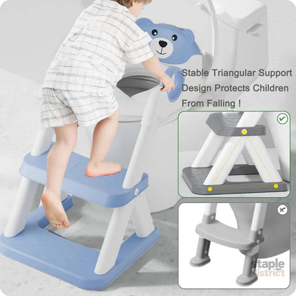 Potty Training Seat Ladder Kids Boys Girls Blue - Baby & Kids > Kid’s Furniture > Changing Tables