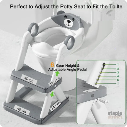 Potty Training Seat Ladder Kids Boys Girls Grey - Baby & Kids > Kid’s Furniture > Changing Tables