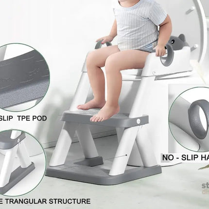 Potty Training Seat Ladder Kids Boys Girls Grey - Baby & Kids > Kid’s Furniture > Changing Tables