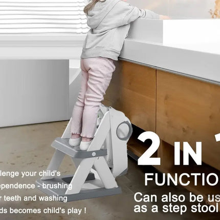 Potty Training Seat Ladder Kids Boys Girls Grey - Baby & Kids > Kid’s Furniture > Changing Tables