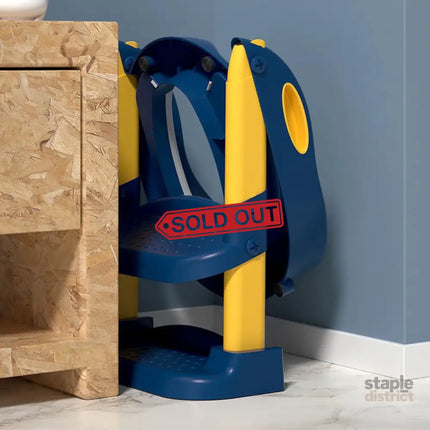 CARLA HOME Potty Training Seat with Step Stool Ladder with Anti-Slip Design Soft Cushion & Foldable Structure for Kids