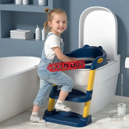 CARLA HOME Potty Training Seat with Step Stool Ladder with Anti-Slip Design Soft Cushion & Foldable Structure for Kids