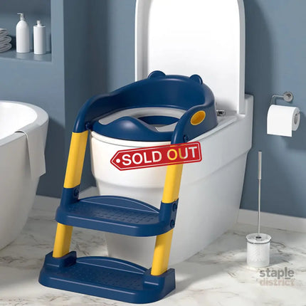 CARLA HOME Potty Training Seat with Step Stool Ladder with Anti-Slip Design Soft Cushion & Foldable Structure for Kids