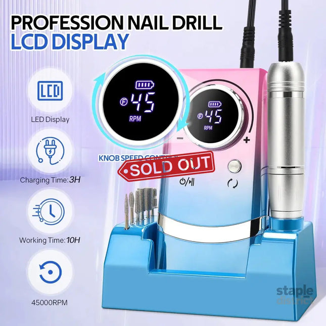 Professional 45000RPM Electric Nail Drill Kit - Tools > Other Tools > Hand Tools