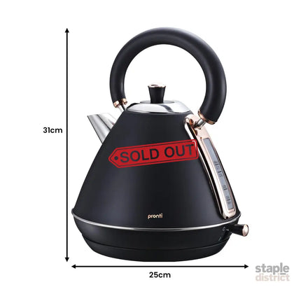 Pronti 1.7L Rose Trim Collection Kettle - Black - Commercial > Commercial Others > Distilling & Brewing