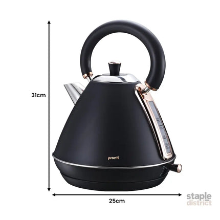 Pronti 1.7L Rose Trim Collection Kettle - Black - Commercial > Commercial Others > Distilling & Brewing