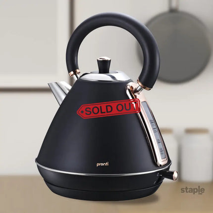Pronti 1.7L Rose Trim Collection Kettle - Black - Commercial > Commercial Others > Distilling & Brewing