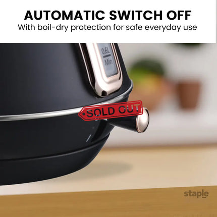 Pronti 1.7L Rose Trim Collection Kettle - Black - Commercial > Commercial Others > Distilling & Brewing
