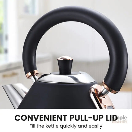 Pronti 1.7L Rose Trim Collection Kettle - Black - Commercial > Commercial Others > Distilling & Brewing