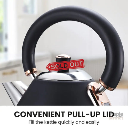 Pronti 1.7L Rose Trim Collection Kettle - Black - Commercial > Commercial Others > Distilling & Brewing