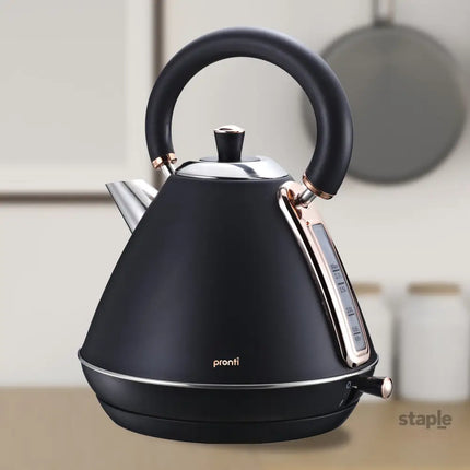 Pronti 1.7L Rose Trim Collection Kettle - Black - Commercial > Commercial Others > Distilling & Brewing