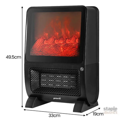 Pronti 2000W 3D Fire PTC Electric Portable Room Heater - Appliances > Heaters > Electric Heaters