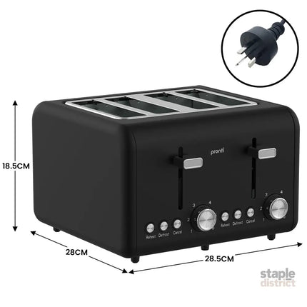Pronti Breakfast Set with HomeMaid Coffee Machine Silver Noir Toaster & Kettle - Appliances > Kitchen Appliances >