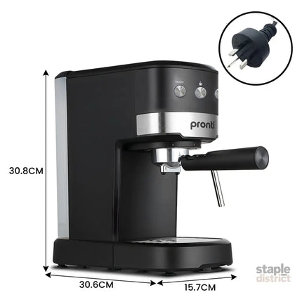 Pronti Breakfast Set with Rose Gold Kettle & Toaster with 1.2L Espresso Machine - White - Appliances > Kitchen