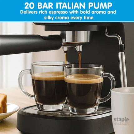 Pronti Breakfast Set with Rose Gold Kettle & Toaster with 1.2L Espresso Machine - White - Appliances > Kitchen